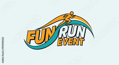 Dynamic Fun Run Event Logo Design Featuring A Runner