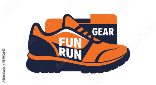 Dynamic Fun Run Gear Athletic Shoe Logo Design