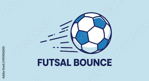 Dynamic Futsal Ball Motion Graphic With Sporty Text Overlay