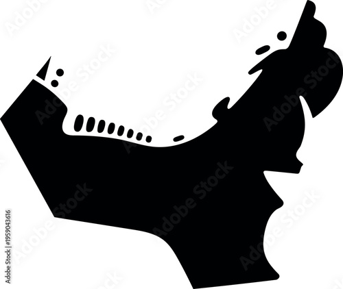 United Arab Emirates map silhouette with minimalist black geographic outline vector illustration