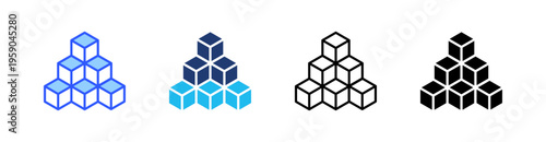 Modules Multi Style Icon Set Vector 