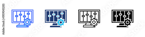 Customization Multi Style Icon Set Vector 