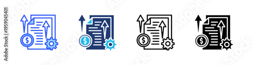 Expense Management Multi Style Icon Set Vector 