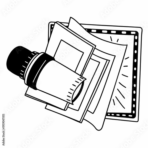vector illustration of a film camera