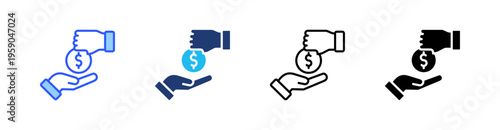 Fiduciary Multi Style Icon Set Vector 