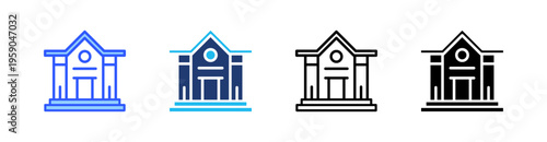 Real Estate Multi Style Icon Set Vector 