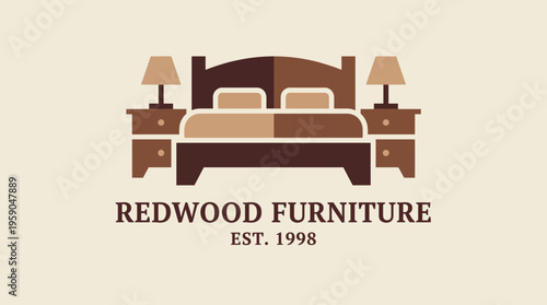 This image features a modern and stylish bed design, accompanied by two bedside lamps and nightstands, perfect for showcasing furniture concepts and home decor styles.