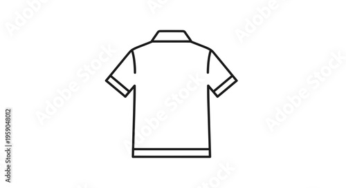 Simple Line Art Icon of a Polo Shirt, Casual Wear, Minimalist Clothing Design