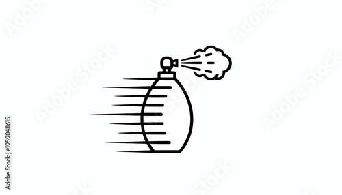 Perfume Bottle Spraying Fast Motion Lines and Mist Cloud Icon