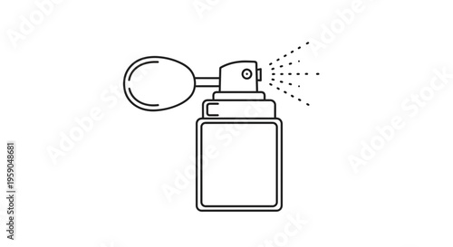 Perfume Bottle Spraying Mist Line Art Icon
