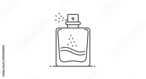 Perfume Bottle Spraying Mist Line Art Icon
