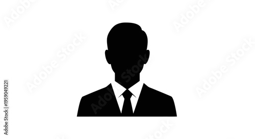 Black silhouette icon of a businessman in a suit representing success teamwork and professional office work