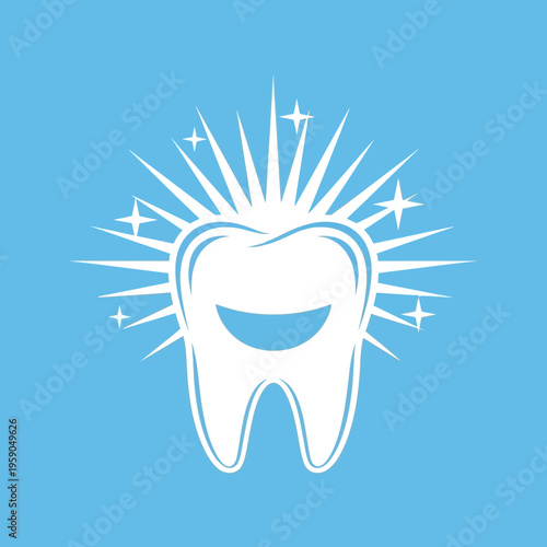 Radiant Dental Health Icon Depicting Gleaming Tooth Symbolizing Oral Care and Hygiene