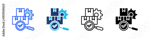 Inspection Multi Style Icon Set Vector 