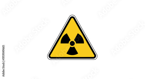 Radiation Hazard Warning Sign: Isolated Illustration On Clean White Background