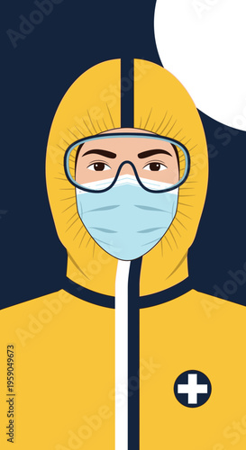 Protective Gear Portrait: A Visual Depiction of Safety and Preparedness in Modern Healthcare