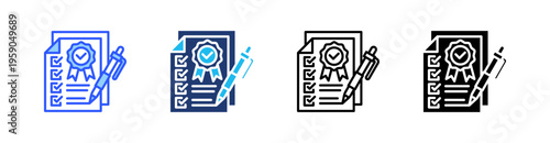 Quality Control Multi Style Icon Set Vector 