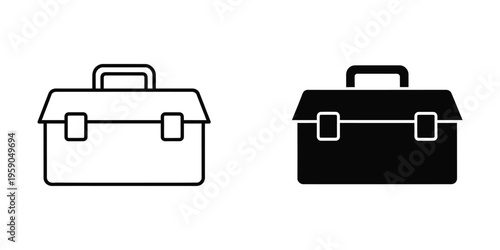 Contrasting styles of toolbox icons with different fill colors