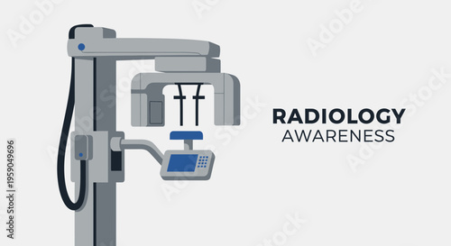 Radiology Awareness: Dental Panoramic X-Ray Machine Illustration for Healthcare Purposes