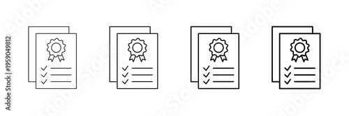 Compliance Administration Icons Vector Set In Different Stroke Line Style