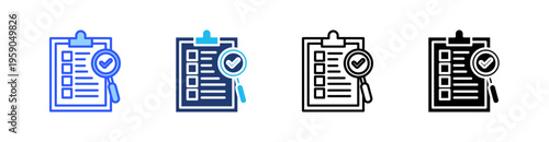 Inspection Protocol Multi Style Icon Set Vector 