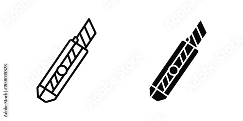 Contrasting black and white pencil icons with diagonal shading and brand markings