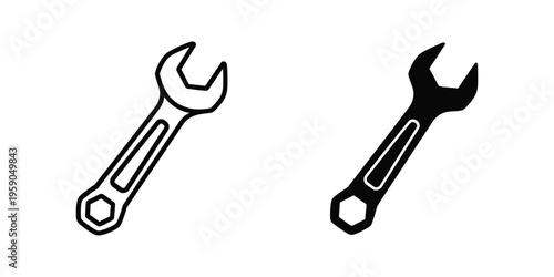 Two contrasting wrenches representing different design styles for mechanical tools