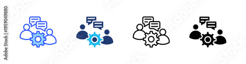 Discussion Multi Style Icon Set Vector 