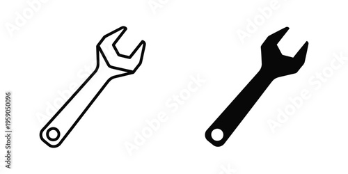 Comparison of an open-end wrench and a box-end wrench in contrasting styles