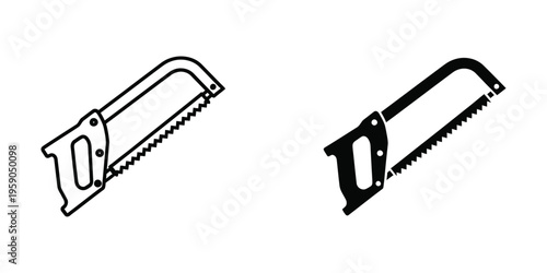 Comparison of two different types of hand saws with distinct blade designs and handles
