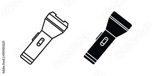 Contrast illustration of two flashlights with different color schemes