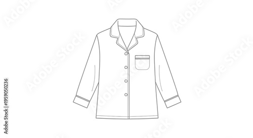 Pajama Top Fashion Sketch: Classic Button-Up Sleepwear Design