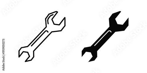 Comparison of a hollow and solid wrench design in black and white illustration