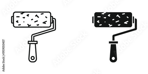 Two paint rollers with different textures for wall painting tasks