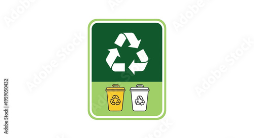 Recycling Symbol And Containers, Depicting Resource Conservation And Environmental Responsibility