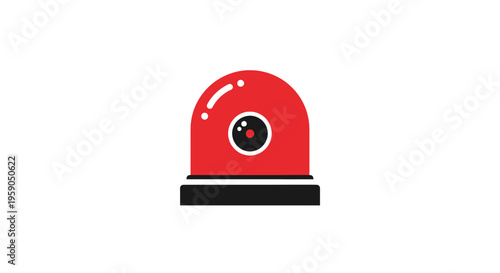 Red Siren Icon Representing Alert, Security, and Emergency Signals on White