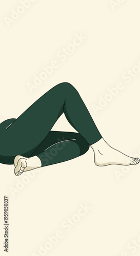 Resting Figure Illustration: A Simplified Depiction of Relaxation and Unwind Time Moments