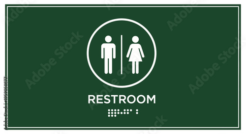 Restroom Sign For Public Spaces, Including Unisex And Accessible Options