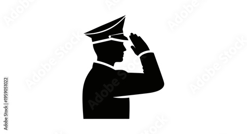 Soldier saluting with right hand.