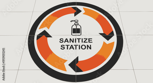 Sanitize Station Sign Indicating Hand Hygiene and Preventive Measures