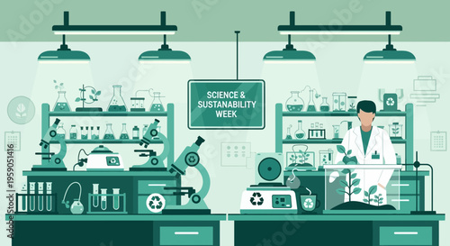 Scientific Laboratory Illustrates Research in Sustainable and Eco-Friendly Practices