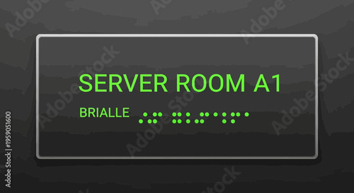 Server Room Signage: A1 Label With Braille Information Accessibility Design