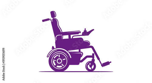 Silhouette Of A Modern Electric Wheelchair For Mobility And Independence