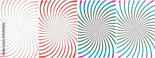 Abstract radial spiral patterns collection digital background eps 10