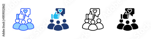 Customer Reviews Multi Style Icon Set Vector 