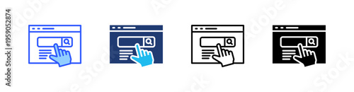 Search Bar Multi Style Icon Set Vector 