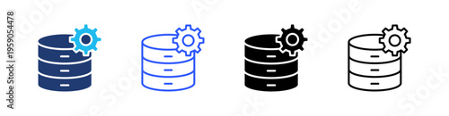 Data Multi Style Icon Set Vector 