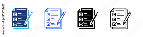 Requirement Multi Style Icon Set Vector 