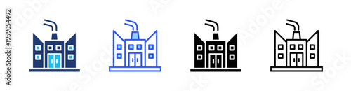 Industry Multi Style Icon Set Vector 