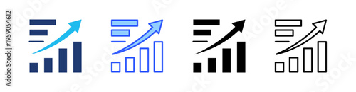 Growth Multi Style Icon Set Vector 